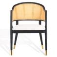thumbnail image 2 of SAFAVIEH Couture Rogue Mid-Century Linen Solid Dining Chair, Black/Natural, 2 of 10