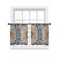 thumbnail image 2 of Sheer Curtains 45 Inches Long, Boho Tribes Light Filtering Window Curtains for Living Room/Bedroom, Vintage Southwest Tribal Modern Art Rod Pocket Voile Sheer Curtain Drapes, 52"W x 45"L, 2 Panels, 2 of 8