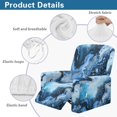 thumbnail image 5 of Xoenoiee Blue Marble Print Recliner Chair Covers, 4 Pieces Lazy Boy Recliner Cover for Recliner Chair, Soft Sofa Slipcover Furniture Protector Washable Sofa Cover for Pets Kids, 5 of 7