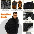 thumbnail image 3 of Heated Vest for Men Women, 27 Heating Zones Lightweight Rechargeable Vest for Outdoor Hunt Camping Cycling Ski (Battery Not Included), 3 of 8