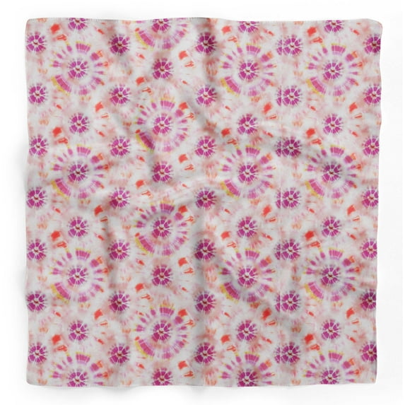 Bimba Pink Bandhani Tie-Dye Pure Silk Printed Head Bandanas Summer Neck Wrap Scarf 40 x 80 Inches