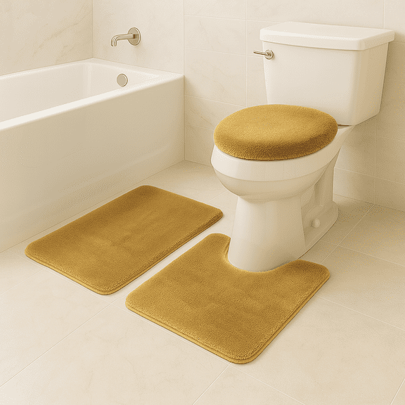 3PC LUXURY BATHMAT GOLD