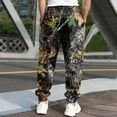 thumbnail image 4 of Havenx Camo Cargo Sweat Pants for Men Maple Leaf Print Drawstring Waist Tapered Cargo Pants with Flap Pockets Straight Wide Leg Joggers Hunting Casual Fashion Loose Fit Y2k Streetwear,Black 2XL, 4 of 4
