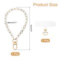 thumbnail image 2 of Uxcell Phone Wrist Strap, Pearl Beaded Phone Charm with Tether Tab, Silver & White, 2 of 6