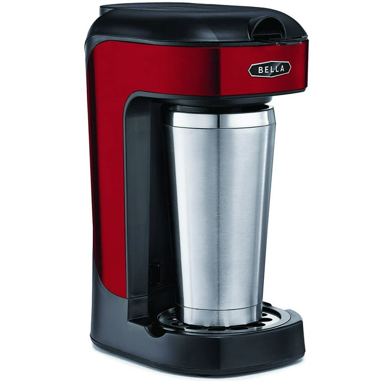 Bella Easy to Use 1 Scoop 1 Cup Powerful Compact Coffee Maker Machine,  Red/Black 