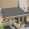 thumbnail image 6 of DEXS Spacious Patio Awning, Manual Retractable Outdoor Sun Shade Canopy, Durable for Deck and Door Shelter, Ideal for Patio Lounging, Garden Protection, UV-Resistant 10x8 ft-Gray, 6 of 8