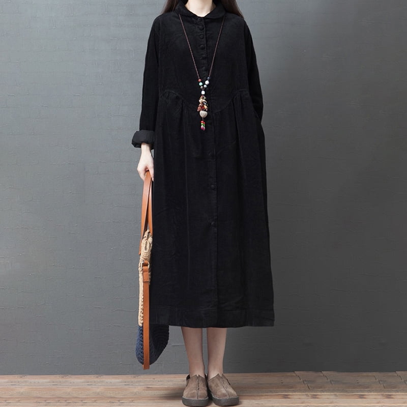 corduroy button down dress
