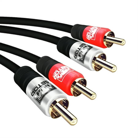 - GATOR CABLE 2 RCA Cable - Male to Male (M to M) - RED/SILVER - 6 FT - Gold Plated Connectors - Stereo Composite Audio Video Digital Coaxial Cable