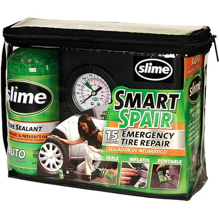 Slime-Smart Spair- Emergency Flat Tire Repair Kit with tire sealant and 12 Volt