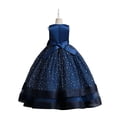 thumbnail image 3 of SUEE Flower Girls Princess Dress Bowknot Bridesmaid Wedding Long Tulle Ball Gown, 4-13 Year, 3 of 7