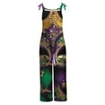 thumbnail image 3 of Jinhomg 2025 Mardi Gras Jumpsuits for Girls, Women's Casual Sleeveless Jumpsuit Spaghetti Strap Holiday Graphic Printed Overalls with Pockets Today's 90 off Clearance Sale Multicolor XXXXL, 3 of 5