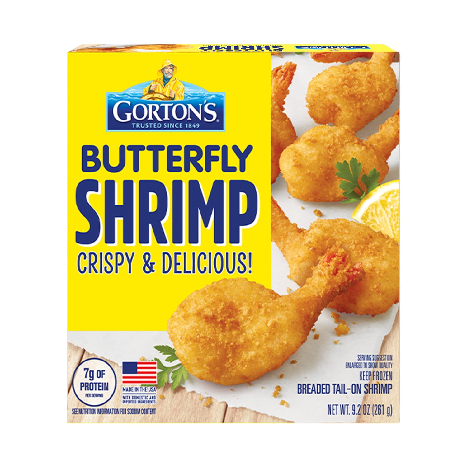 Gorton’s Butterfly Shrimp, Whole Shrimp, Breaded with Crunchy Panko Breadcrumbs, Frozen, 9.2 Ounce Package