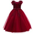 thumbnail image 5 of Girls Ruffles Tulle Flower Dress Ball Gown for Wedding Birthday Party, 5 of 6