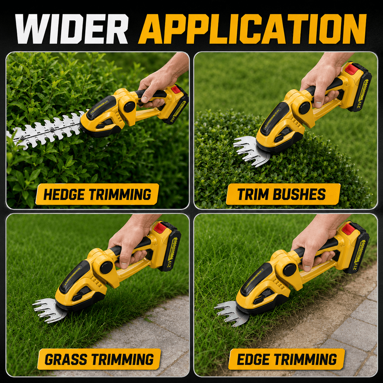 UNTIMATY Hedge Trimmer Cordless, 2 in 1 Handheld Electric Grass Trimmer , Trimmer for Bush,Tree, Garden, Patio and Lawn