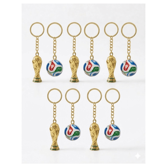 5 PARES DE LLAVEROS DE BALON Y COPA MUNDIAL
