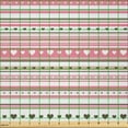 thumbnail image 2 of Ambesonne Romantic Fabric by the Yard Microfiber, Hearts Dots Stripes, 5 Yards, Pale Pink Dark Brown Tan, 2 of 2