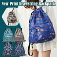 thumbnail image 2 of DAGESVGI Printed Drawstring Backpack Niche Design Large Capacity Multi-functional Backpack Out Q1o2 Capacity Large Bag Fitness Sports Use, 2 of 8