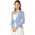 thumbnail image 1 of AllegK Cardigan Dobladillo Rizado RebeDe Punto Frente De CorbaPaMujeres Azul claro S, 1 of 6
