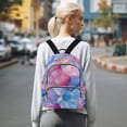 thumbnail image 7 of FORMRS Mini Backpack Purse for Women Travel Daypack Casual Shoulder Bag, Watercolor Blue Marble Pattern, 7 of 7