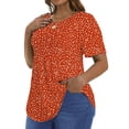 thumbnail image 4 of Fantaslook Blouses for Women Pleated Short Sleeve Tunic Tops Dressy Casual Summer Shirts, 4 of 10