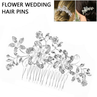 Wedding Hair Combs Pearl Bridal Hair Accessories Hair Side Comb Clip Flower  Rhinestone Pearl Hair Clip Bridal Barrettes Silver