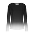 thumbnail image 4 of Womens Ombre Knit Clothing Gradient Crewneck Pullover Long Sleeve Stretchy Jumper Sweater Textured Cable Knitting Tops Trendy Dressy Clothes Fall Fashion Top Basic Outfits, 4 of 8