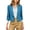 Blue, variant on ChaoHeng Womens Casual Tops 3/4 Sleeve Oversized Womens Casual Tops 3/4 Sleeve Oversized Lapel Pocket Short Work Blazer Office Outerwear White S