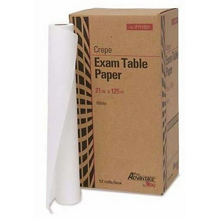 Pro Advantage Exam Table Paper - White - Crepe - 21" x 125' - 12 Rolls