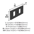 thumbnail image 5 of Amerock Medora 3-11/16 inch (94mm) Length Rectangle Matte Black Cabinet Knob Backplate, 5 of 6