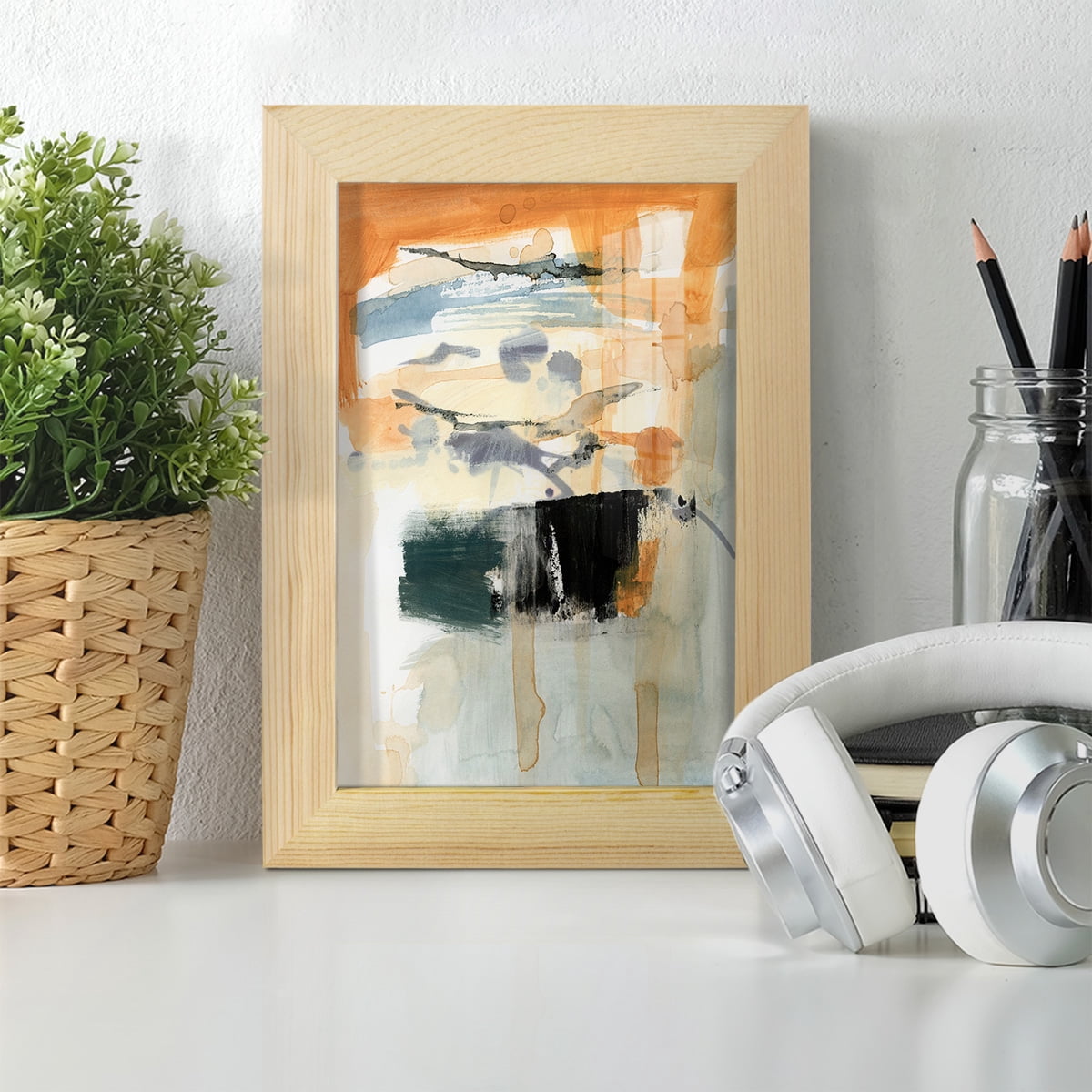 Seria I - Framed Print w/glass - Natural Wood