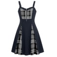thumbnail image 3 of QATAINLAV Womens Gothic Plaid Mini Dress O-Ring Front Zip A-Line Gothic Dresses Halloween Cosplay Costume, 3 of 9