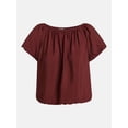 thumbnail image 6 of Scenario Women's Puff Sleeve Top, Sizes XS-XXXL, 6 of 6