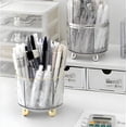 thumbnail image 7 of ABPETE 360 Degree Rotating Desk Organizer, Pen Holder for Desk, Acrylic Pen Organizer with 6 Slots, Can be Used for Classroom Organization, Art Supply Storage (Clear), 7 of 7
