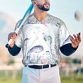 thumbnail image 4 of Fotbe Sea Animals Baseball Jersey Shirt for Men and Women, Casual Short Sleeves Button Down T-Shirt-XX-Large, 4 of 9