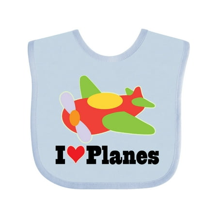 

Inktastic I Love Planes Cute Airplane Gift Baby Boy or Baby Girl Bib