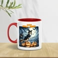thumbnail image 2 of Happy Halloween Shetland Sheepdog Witch Pumpkins Bats 11oz Accent Two-tone Mug Sheltie Dog Lover Gifts Coffee Tea Cup - 13012, 2 of 5