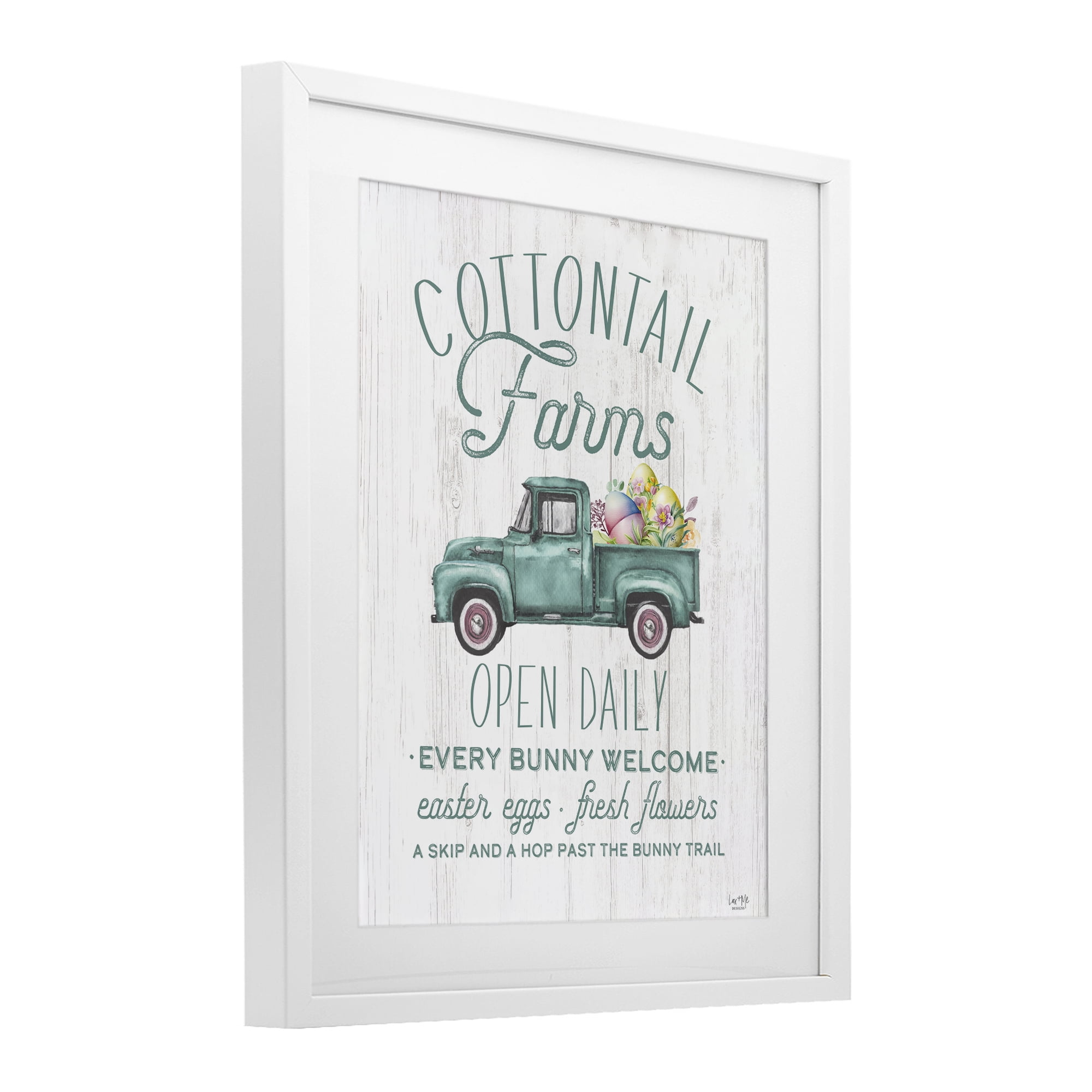 Stupell Industries Antique Cottontail Farms White Framed Print Under Glass, design by Lux + Me Designs