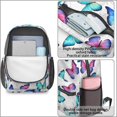thumbnail image 4 of Butterfly and Rose Blue Pattern 17" School Backpacks for Teens,Waterproof Oxford Fabric,S-Shape Padded Straps for School,Travel,Hiking,Camping, 4 of 6