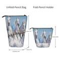 thumbnail image 2 of Kdxio Telescopic Pencil Bag Pen Holder Stationery Case,Stand-up Retractable Transformer Bag Organizer for Christmas Holiday(Horses Running Through The Water), 2 of 6