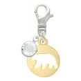 thumbnail image 2 of Delight Jewelry Goldtone Bear Silhouette - Silvertone Clip on Charm with Clear Crystal Drop, 2 of 4