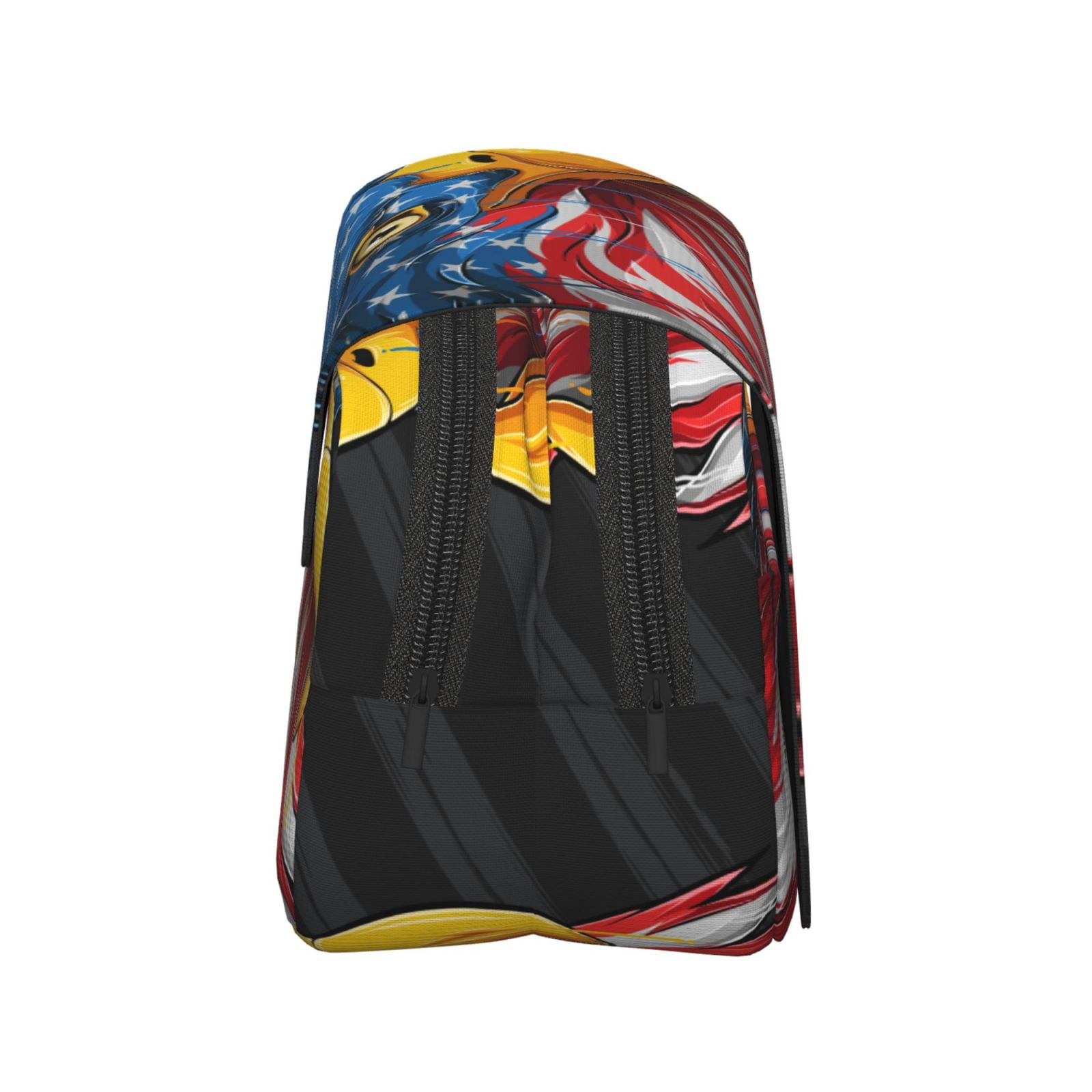 Rateoe Eagle Head With American Flag Pattern Double Clamshell Pen Case, Storage Organizer with Two Zipper Compartments– Holds Up to 50 Pencils & Pens