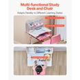 thumbnail image 3 of VEVOR Kids Study Chair and Desk Set, Study Desk and Chair for Kids with Bookshelf and Storage Drawer, Adjustable Height Kids Study Desk with Chair, Children Study Table for Study Room, Pink, 3 of 9