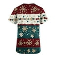 thumbnail image 4 of Women's Christmas Scrub Medical Working Uniform Tops for Women Cute Xmas Printed Scrub Shirts with Pockets, XL, 4 of 5