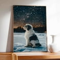 thumbnail image 4 of Hudo Dog Christmas Canvas Wall Art, Old English Sheepdog Dog Wall Art Prints Dogs Hanging Wall Pictures Decoration for Holiday Living Room Bedroom Bathroom, 4 of 5