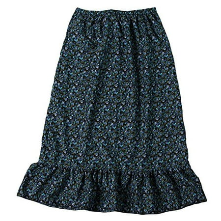Making Believe Girls Calico Pioneer Peasant Costume Skirt (Girls X-Large 10/12, Blue Calico)