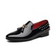 thumbnail image 1 of 2022 Primavera Otoño Zapatos de vestir para hombre Zapatos casuales de charol para hombre Mocasines de marca de lujo con remaches de borlas Zapatos de fiesta de boda para hombre (25,5 cm), 1 of 4