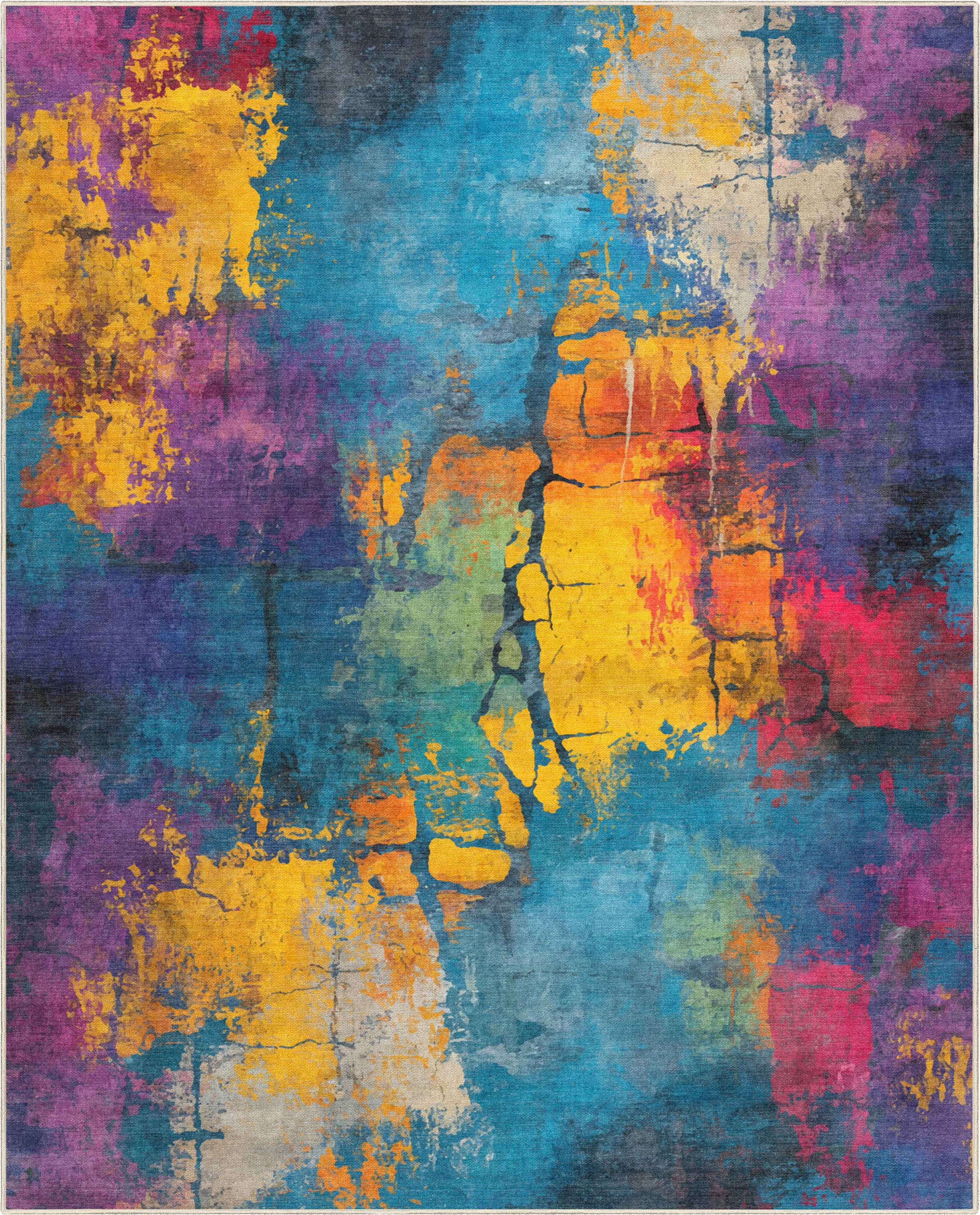 Well Woven Energie 7'7" x 9'10" Rug – Vibrant Multicolor, Stain-Resistant & Easy to Clean