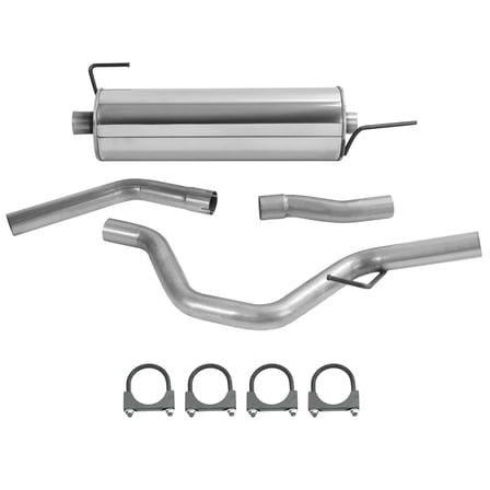 KOJEM Exhaust Middle Pipe & Muffler & Tail Pipe Compatible with 2004-2008 Ford F-150 145" wheelbase 409 Stainless Steel Silvery