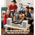 thumbnail image 6 of TANLANIN White Bluetooth Record Player with External Speakers, 3-Speed, 6 of 13