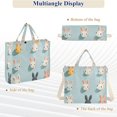thumbnail image 6 of FORMRS Womens Corduroy Tote Bag Crossbody Shoulder Handbag with Pocket, Green Cute Rabbits, 6 of 7